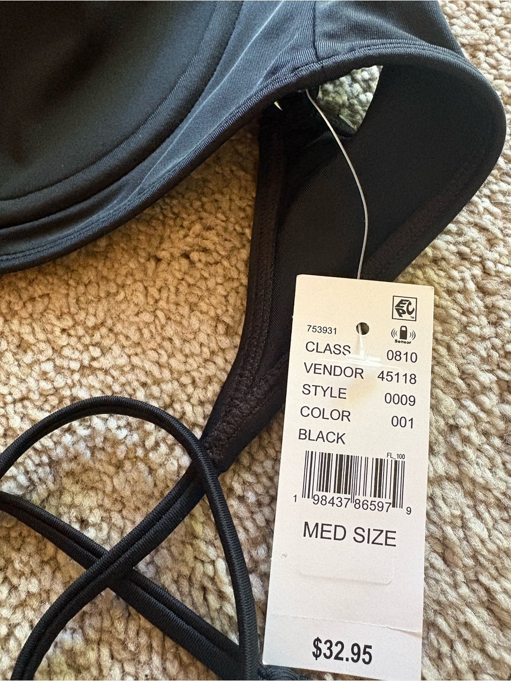 PacSun Black Madison Balconette Underwire Bralette Bikini Top - Picture 3 of 5